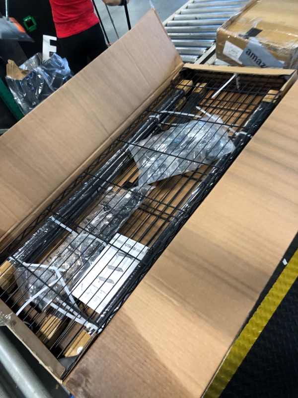 Photo 1 of ***MISSING HARDWARE***FUTASSI P1 Plus Rolling Clothes Rack, 22mm Diameter Heavy Duty Garment Rack with Wheels, Portable Closet Wardrobe with Double Rods, 45" W x 17.7" D x 80.5" H, Max Load 524 LBS, Black