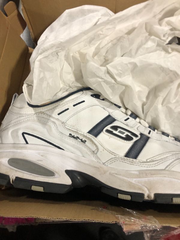Photo 1 of ****USED***Skechers Men's Vigor 2.0 Serpentine Sneaker, White/Navy, 14 Wide