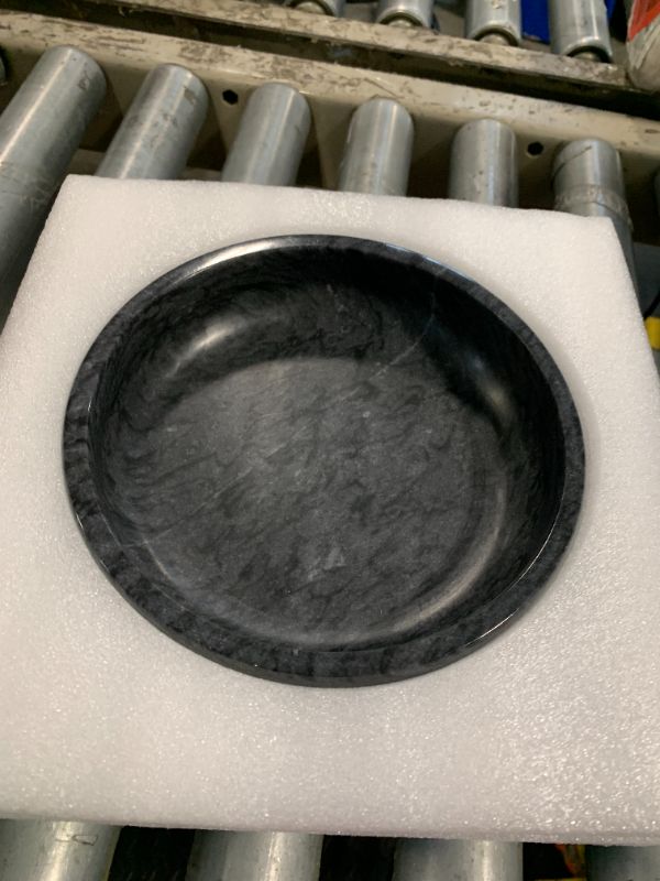 Photo 1 of ***ONLY ONE***FNTSTICGOODS Marble Decorative Bowl - 7.5" Natural Black Solid Marble Centerpiece - Handmade Stone Fruit Bowl - Catch-All or Key Bowl for Kitchen - Modern Minimalist Decor.