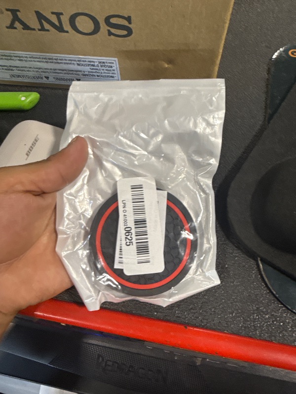 Photo 1 of ***ONLY 2**Mandark 2PCS Car Cup Holder Coasters, 2.75 Inch Non-Slip Insert Water Bottle Holder Pads, Dustproof Automotive Interior Accessories Mat, Universal for Vehicles, Trucks, RVs and More, Black/Red