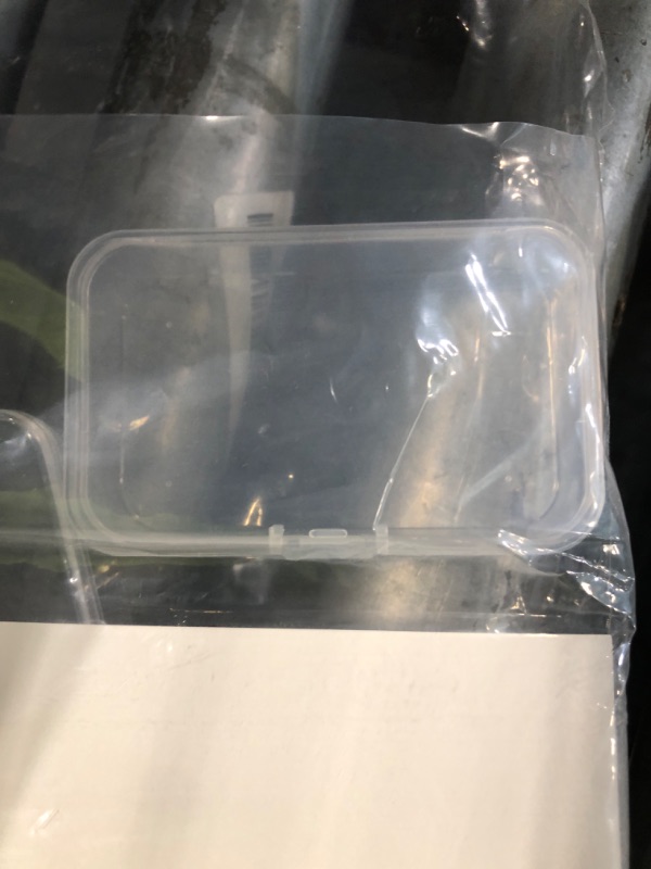 Photo 1 of **MISSING 2** Philison 10 Packs Small Clear Plastic Beads Storage Containers Box Transparent Boxes with Hinged Lid for Small Items, Jewelry, Crafts (3.34 x 2.16 x 1 in)