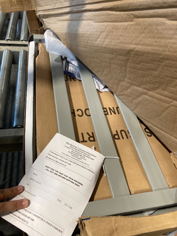 Photo 1 of ***damaged panel***Graco Theo 5-in-1 Convertible Crib & Changer (Pebble Gray) GREENGUARD Gold Certified, Converts to Daybed, Toddler Bed, Full Size Bed, Fits Standard Full-Size Crib Mattress, Adjustable Mattress Height