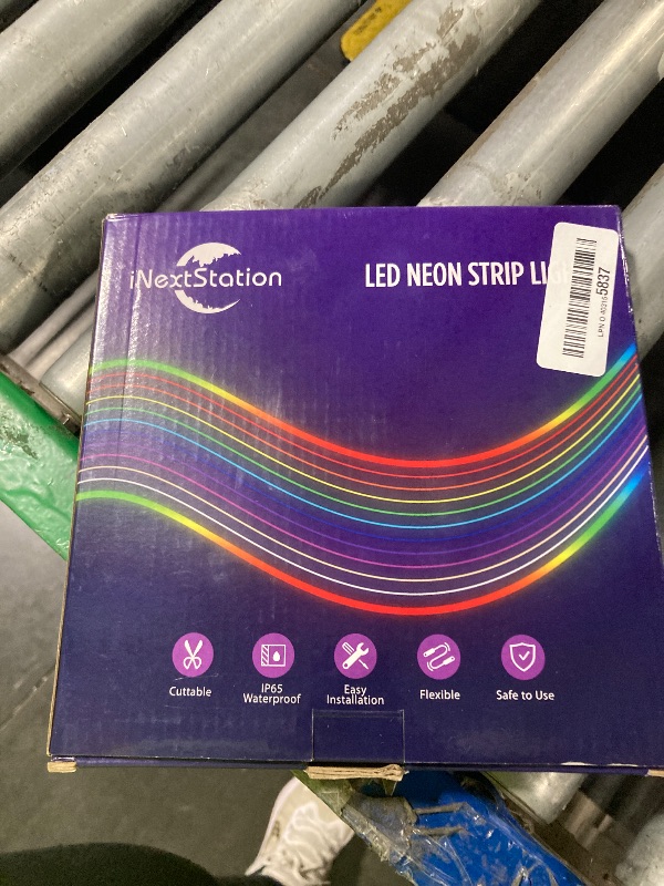 Photo 1 of **NEEDS A TRANSFORMER PLUG** iNextStation 12V White LED Strip Lights 16.4FT, Flexible Silicone Neon Rope Light, Waterproof, Cuttable, Dimmable & Linkable, for Cabinet, Ceiling, Wall, Bedroom, Kitchen, Garage (No Adapter)