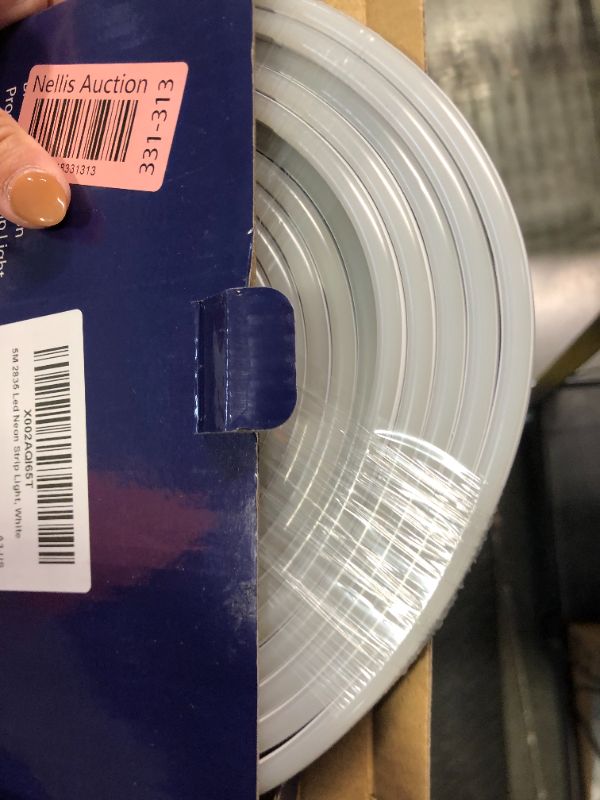 Photo 1 of **NEEDS A TRANSFORMER PLUG** iNextStation 12V White LED Strip Lights 16.4FT, Flexible Silicone Neon Rope Light, Waterproof, Cuttable, Dimmable & Linkable, for Cabinet, Ceiling, Wall, Bedroom, Kitchen, Garage (No Adapter)