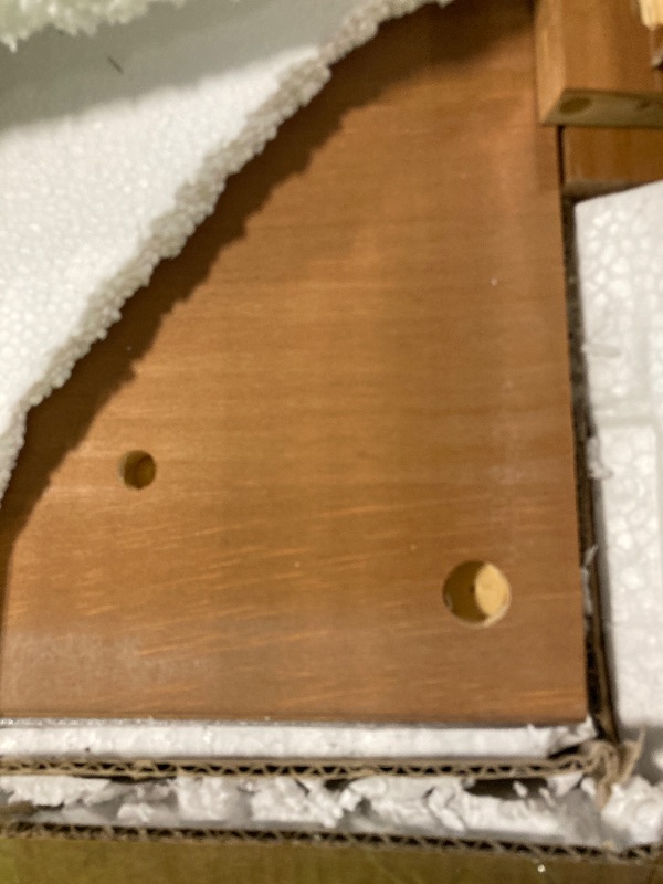 Photo 1 of *** 2 BROKEN DRAWERS AND MISSING HARDWARE *** Walker Edison Sloane 6-Drawer Solid Wood Dresser with Metal Handles, 52 Inch, Caramel