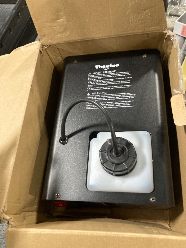 Photo 1 of **MISSING POWER CORD** Theefun Fog Machine, Smoke Machine with Plug, 900W 4000CFM Wired and Wirelss Constant Temperature Control, 10S Preheat 6 Stage LED Lights 7 Colors for Hallowen Christmas Wedding Party