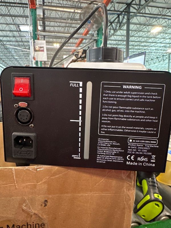 Photo 1 of **MISSING POWER CORD** Theefun Fog Machine, Smoke Machine with Plug, 900W 4000CFM Wired and Wirelss Constant Temperature Control, 10S Preheat 6 Stage LED Lights 7 Colors for Hallowen Christmas Wedding Party