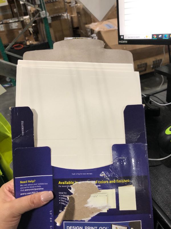 Photo 1 of ***missing parts*** Avery Printable Note Cards with Envelopes, 4.25" x 5.5", Ivory with Embossed Border, 60 Blank Note Cards for Inkjet Printers (08317)