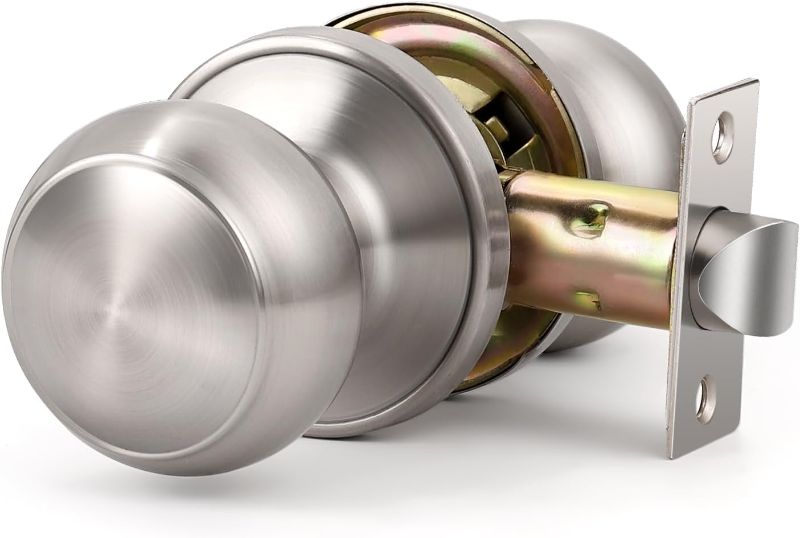 Photo 1 of ***SIMILAR ITEM***NCSEN Brushed Nickel Door Knobs Interior,Bath & Bed Privacy Door Knob, Keyless Door Lock Round Doorknobs