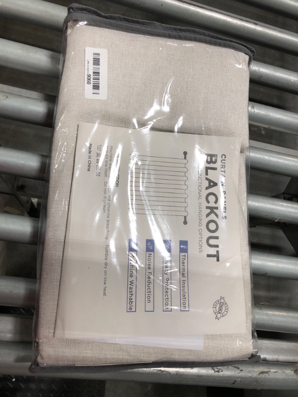 Photo 1 of ***ONLY ONE PANEL***100% Blackout Shield Linen Blackout Curtains for Bedroom 96 Inches Long, Back Tab/Rod Pocket Living Room Drapes, Thermal Insulated Blackout Curtains 2 Panels Set, 50" W x 96" L, Beige.