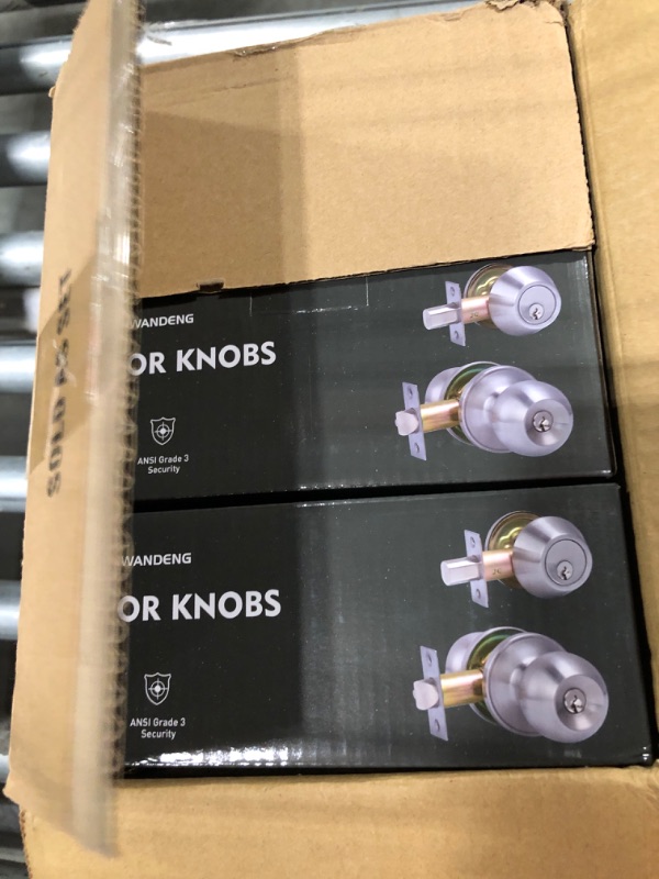 Photo 1 of (3Sets) All Keyed Same Entry Door Knob and Single Cylinder Deadbolt Combo Set, Satin Nickel Exterior Door Knobs with Lock and Keys for Entrance and Front DoorLPNO407193733