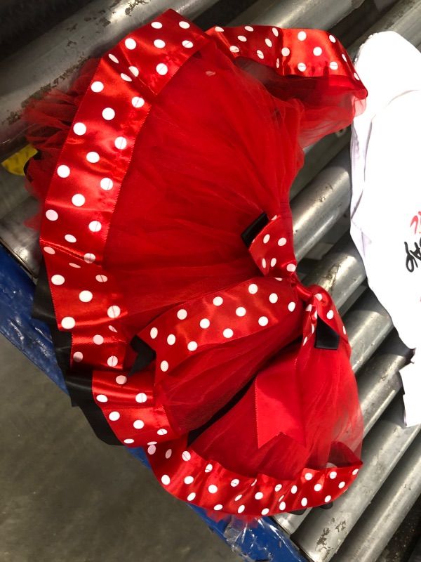 Photo 1 of [STAINED NEAR BOW] Newborn Toddler Baby Girls Half 1st 2nd Birthday Outfit Mouse Princess Dress Polka Dots Tutu Skirt ONE Cake Smash Halloween Fancy Funny Costume for Photo Shoot Red-Bow 1T