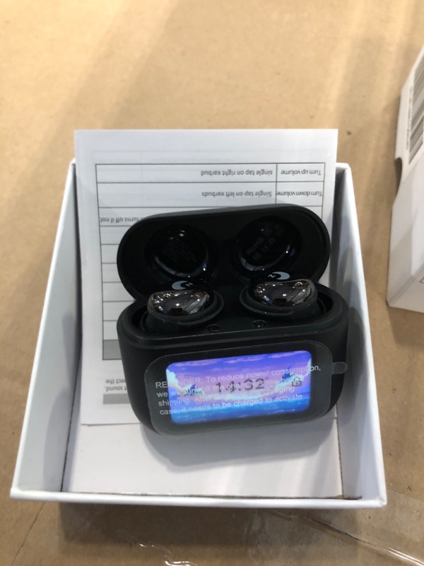 Photo 1 of **** MISSING CHARGER****** VEKJ Sleep Earbuds Bluetooth 5.4 in Ear Smart Touch Screen Ear Buds, 48H Playtime Mini Sleep Headphones Small Design for Side Sleepers, Crystal-Clear Calls, 5 EQ Modes, IPX7 Waterproof Earphones Black