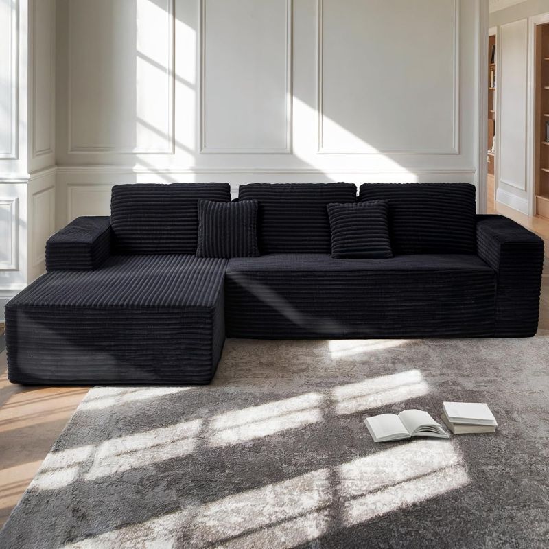 Photo 1 of ***STOCK PHOTO REFERENCE ONLY*** BLACK PLUSH COUCH SET 