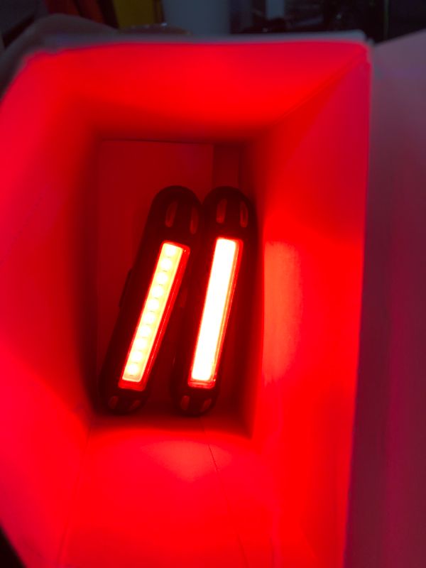 Photo 1 of ***ONLY TWO LIGHTS*****SEE PICS**2 Pcs Bike Light USB Rechargeable Bike Tail Light Bicycle Headlight Tail Light Set Ultra Bright Bicycle LED Safety Light Waterproof Cycling Taillight 7 Modes for Road Mountain Night Riding(Red, Blue)