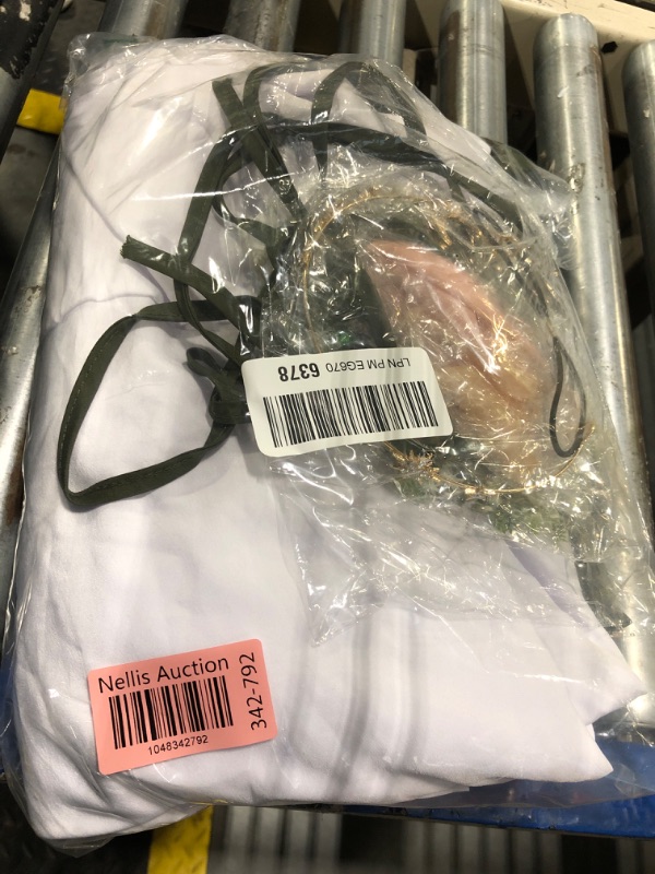 Photo 1 of **TOP WHITE UNDERSKIRT HAS DAMAGED** Bonuci 6 Pcs Women Renaissance Costume Fairy Medieval Victorian Dress Elf Ears Fairy Headpiece for Halloween Cosplay Outfit(L/XL,Olive Green)