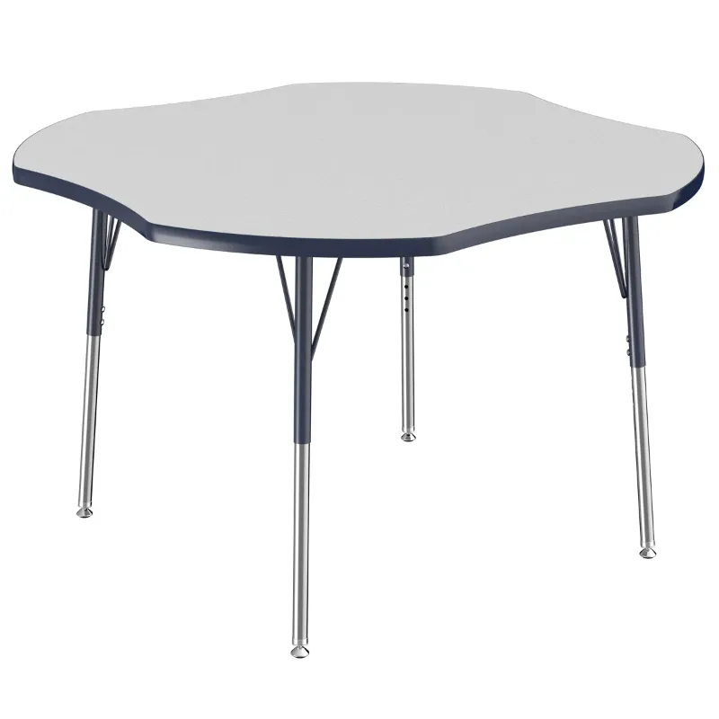 Photo 1 of **missing legs**48" x 48" Clover T-Mold Activity Table with Adjustable Legs

