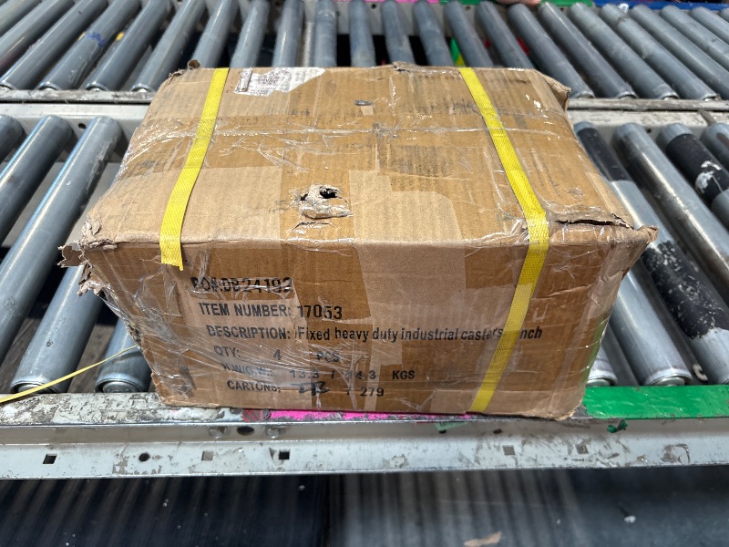 Photo 1 of ***ONLY A SET OF 4 NOT 8******POWERTEC 8 Inch Caster Wheels Set of 4, Heavy Duty Fixed Plate Casters with Rubber Knobby Tread for Workbench, Dolly, Cart, Trolley, Wagon and Chicken Coop, Large Rubber Castor Wheels (17053-P8)