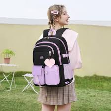 Photo 1 of  Bow Plaid Bookbag for Girls Children 