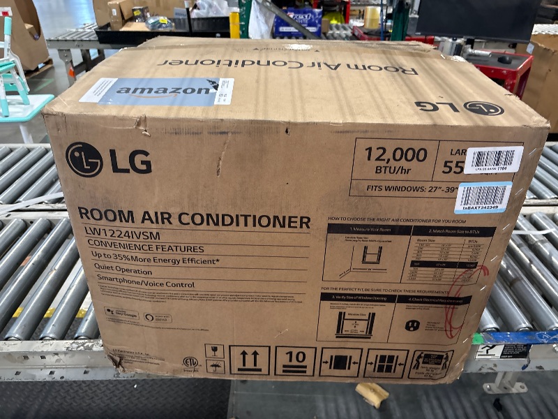 Photo 1 of LG 12,000 BTU Dual Inverter Smart Window Air Conditioner, Cools 550 Sq. Ft., Ultra Quiet Operation, Up to 35% More Energy Savings, Energy Star, with LG ThinQ, Amazon Alexa and Hey Google, 115V