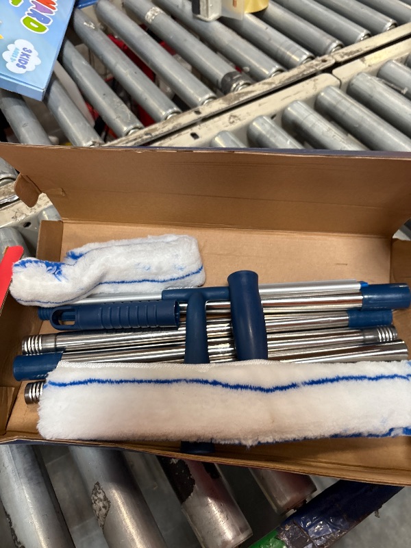 Photo 1 of DSV Standard Window Cleaning Kit 62’’, Window Washing Kit with Extension Pole with Silicone Scraper and 2X Microfiber Scrubber Sleeves, Window Cleaner Tool for Home, Shower, Glass, Mirror, Car