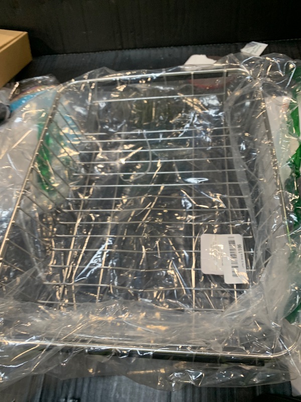 Photo 1 of ****MISSING BASKET FOR SILVERWARE****iPEGTOP Expandable Dish Drying Rack Organizer and Utensil Cutlery Holder, 304 Stainless Steel Over Sink Dish Rack, Dish Drainer in Sink or On Counter, Rustproof