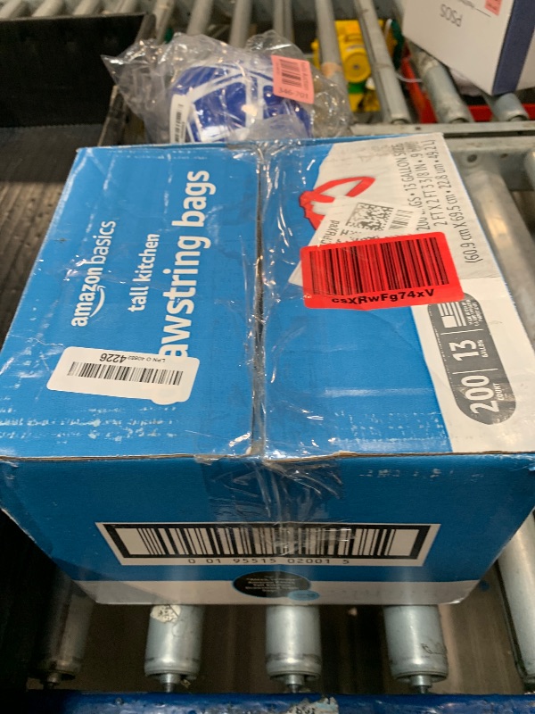 Photo 1 of Amazon Basics Trash Bags, Tall Kitchen Drawstring, Unscented, 13 Gallon, 200 Count, Pack of 1