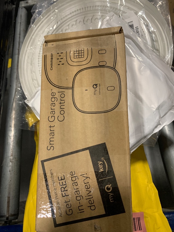 Photo 1 of ***MISSING HARDWARE**CHAMBERLAIN Smart Garage Control - Wireless Garage Hub and Sensor with Wifi & Bluetooth - Smartphone Controlled, myQ-G0401-ES, White