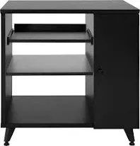 Photo 1 of **MISSING PARTS***Gator Elite Series Sidecar Rack - Black
Wood Sidecar Rack with Configurable 4U/8U/12U Spacing, Cabinet Storage, Tray, Shelving, and Removeable Wheels - Black