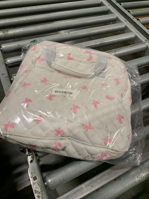 Photo 1 of Talltalk Zipper Binder Folder Keeper with Strap 2 Inch 3 Ring Multi-Pocket Zipper Bag Fit 13" Laptop 5-tab Expanding File Folder for Women Office Middle High School(Pink Bow)