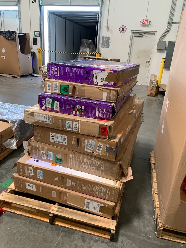 Photo 1 of ***FOR PARTS ONLY, NO RETURNS, FINAL SALE!!*** PALLET OF MULTIPLE TVS

***FOR PARTS ONLY, NO RETURNS, FINAL SALE!!***

UNTESTED, NO GUARANTEE ITEMS FUNCTION!