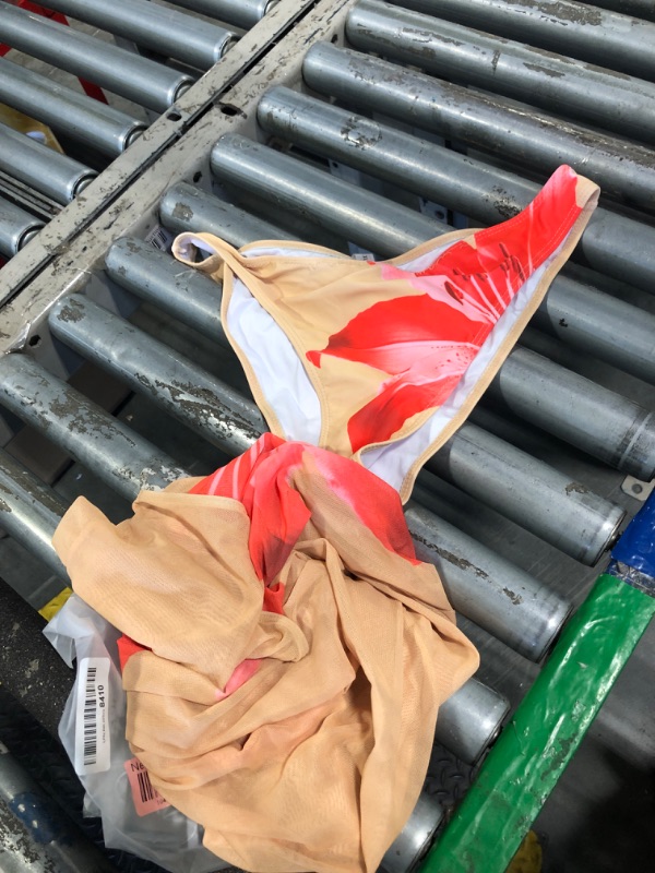 Photo 1 of ** MISSING TOP**
ZAFUL Womens 3pcs Swimsuit Floral Print Bandeau Bikini Set Triangle Bottom with Long Sheer Cover Up Skirt Yellow XL