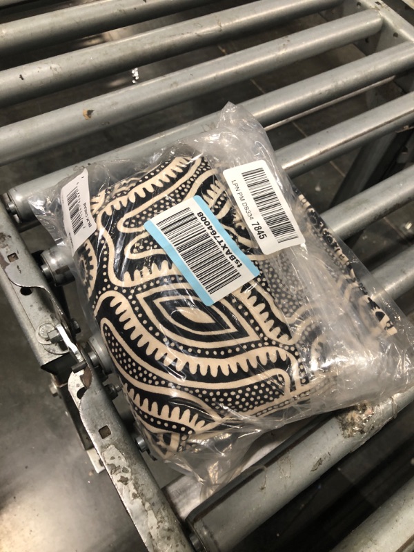 Photo 1 of ** SIZE 4**Donna Morgan Women's Printed Linen Rayon Midi Sleeveless High Neck Elegant A-Line Wedding Guest Dress, Black/Cream