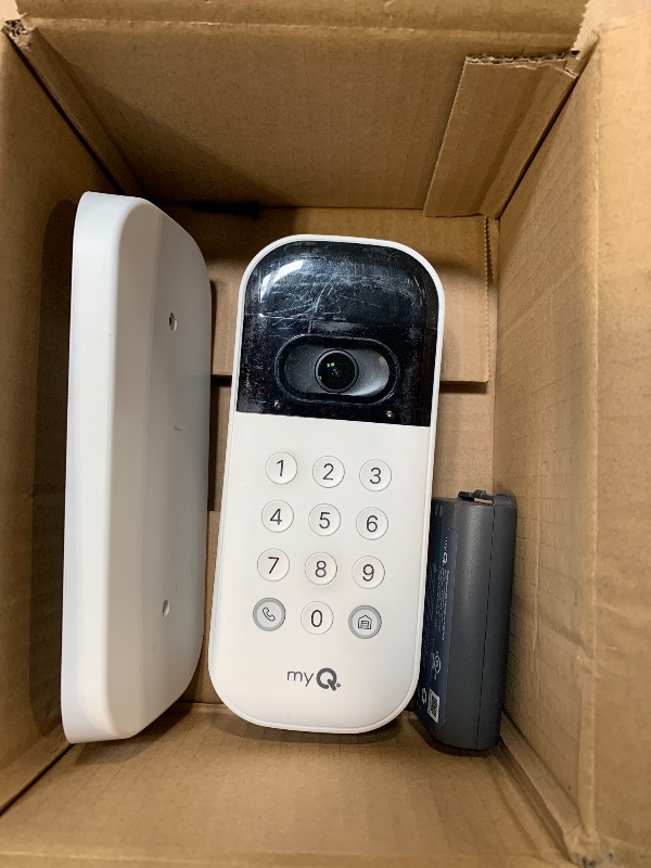 Photo 1 of myQ Smart Garage Door Video Keypad with Wide-Angle Camera,Customizable PIN Codes,and Smartphone Control–Take Charge of Your Garage Access Works with Chamberlain, LiftMaster and Craftsman openers,White