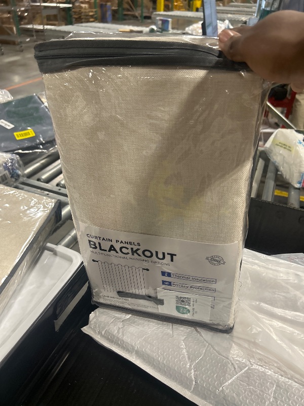 Photo 1 of 100% Blackout Shield Linen Blackout Curtains for Bedroom 96 Inches Long, Back Tab/Rod Pocket Living Room Drapes, Thermal Insulated Blackout Curtains 2 Panels Set, 50" W x 96" L,Cream