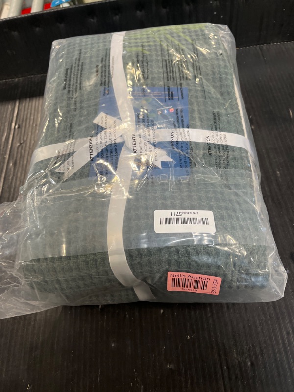 Photo 1 of ***FRAYED ON SOME EDGES****Bedsure 100% Cotton Blanket Queen Size for Bed - Breathable and Soft, Waffle Weave Blanket for Summer, Thick Cozy Fall Blankets for Women Gift, Dark Green, 90x90 Inches