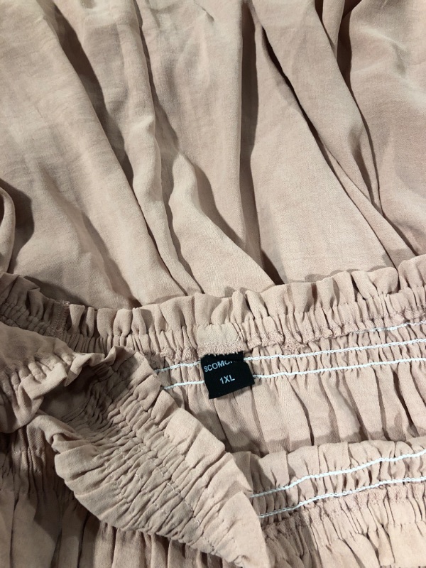 Photo 1 of **SIMILAR TO PHOTO** CICIDUDU Women's Plus Size Dress for Women Wedding Guest Cocktail Smocked Ruffle Short Sleeve V Neck Flowy Maxi Dresses Dusty Pink
Size 1XL