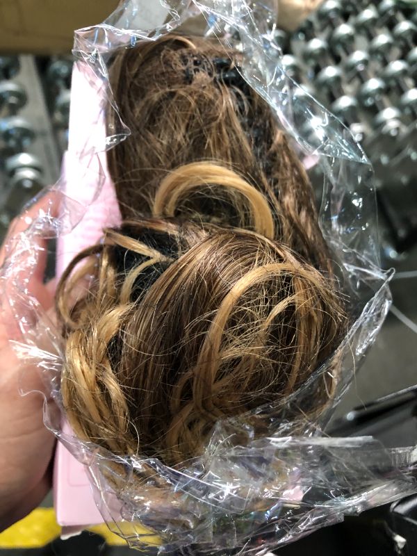 Photo 1 of 12 Inch Ponytail Extension - Clip in Ponytail Hair Extensions, Curly Wavy Pony Tails Hair Extensions, Synthetic Claw Clip Ponytail Extension for Women (Color: Dark Ash Blonde With Golden Ends)