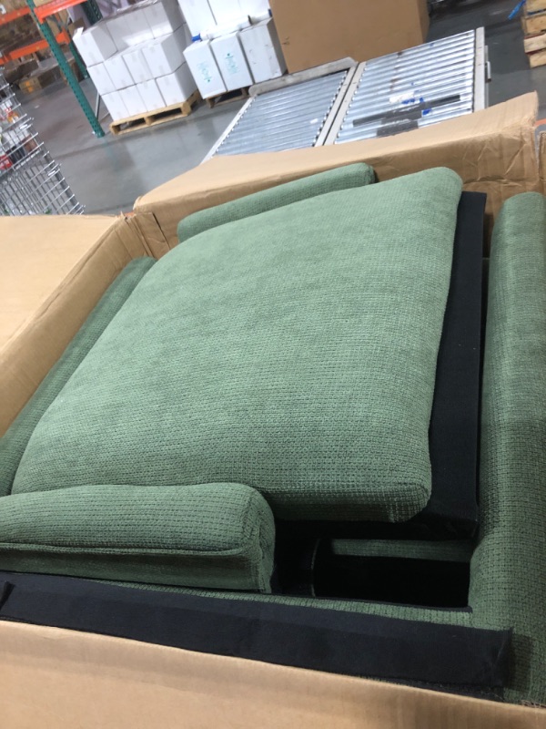 Photo 1 of 1 PCS *******************ONLY 1 PCSCOLAMY Modern Wingback Living Room Chair , Upholstered Fabric Accent Armchair, Single Sofa Chair with Lounge Seat and Wood Legs for Bedroom/Office/Reading Spaces, Green