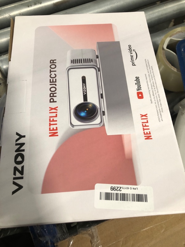 Photo 1 of [Netflix Licensed/Dolby Audio] Smart Projector with WiFi and Bluetooth, VIZONY Native 1080P Projector with Apps Built in Netflix, Youtube, Hulu, Disney+, Portable Mini Projector for Indoor/Outdoor