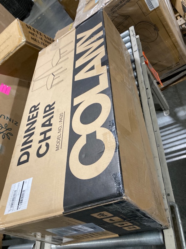 Photo 1 of ****Partial Set****COLAMY Upholstered Fabric Dining Chairs Set of 6, High Back Padded Chairs w/Nailed Trim & Solid Wood Legs, Classic Parsons Chairs Side Chair for Home/Kitchen/Living Room-Beige (A420-BEIGE-6pcs)