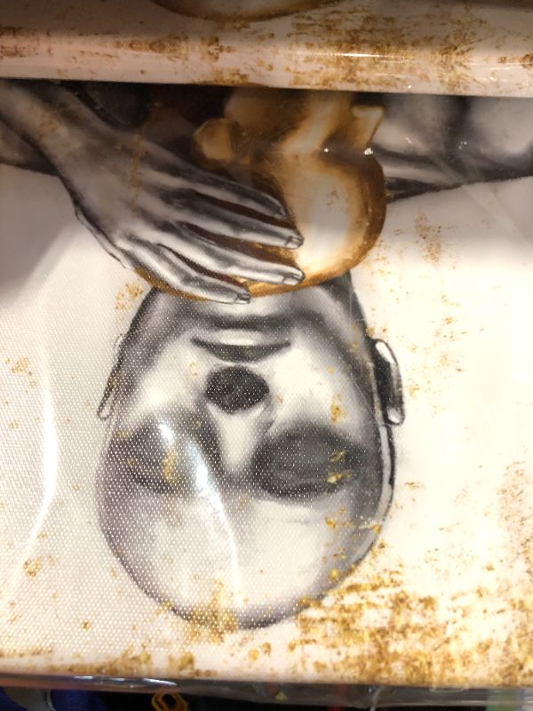 Photo 1 of ***MISSING TH EMIDDLE PIC SEE PICS***Visual Art Decor Black and Gold Love Decor Grey & Gold Hugging Couple Bedroom Wall Decor Picture Art Prints Framed Canvas Print (White, 12x16inchx3 Pieces)