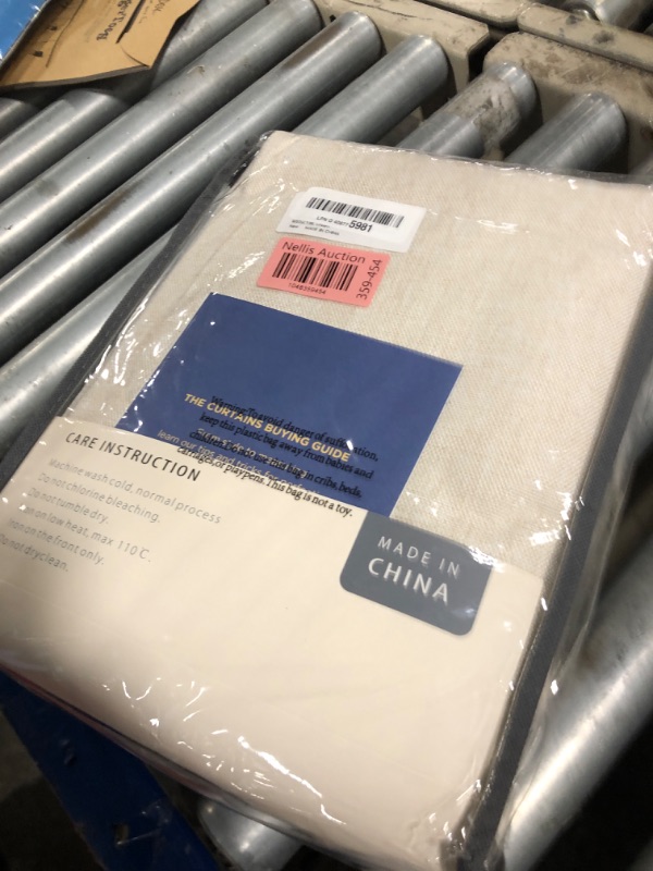 Photo 1 of 100% Blackout Shield Linen Blackout Curtains for Bedroom 108 Inches Long, Back Tab/Rod Pocket Living Room Drapes, Thermal Insulated Blackout Curtains 2 Panels Set, 50" W x 108" L,Cream