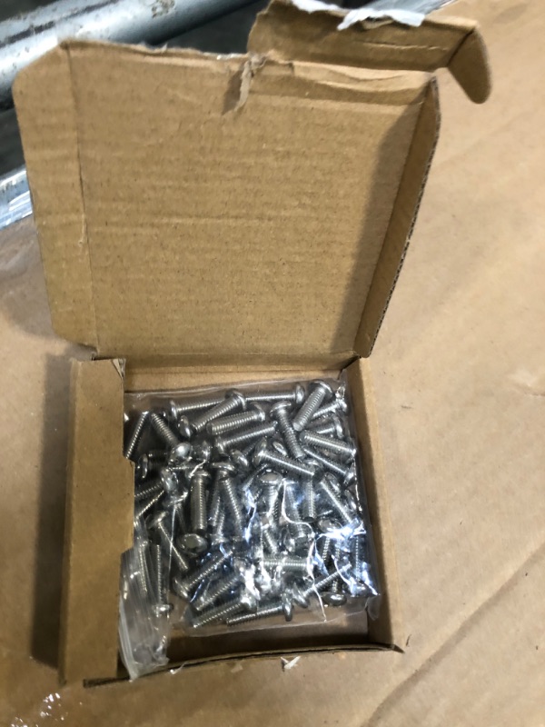 Photo 1 of #12-24 x 3/4" inch (50 pcs) Phillips Pan Head Machine Screw Bolt, 304 Stainless Steel 18-8 Rounded Head Screws, UNC Full Thread, Bright Finish