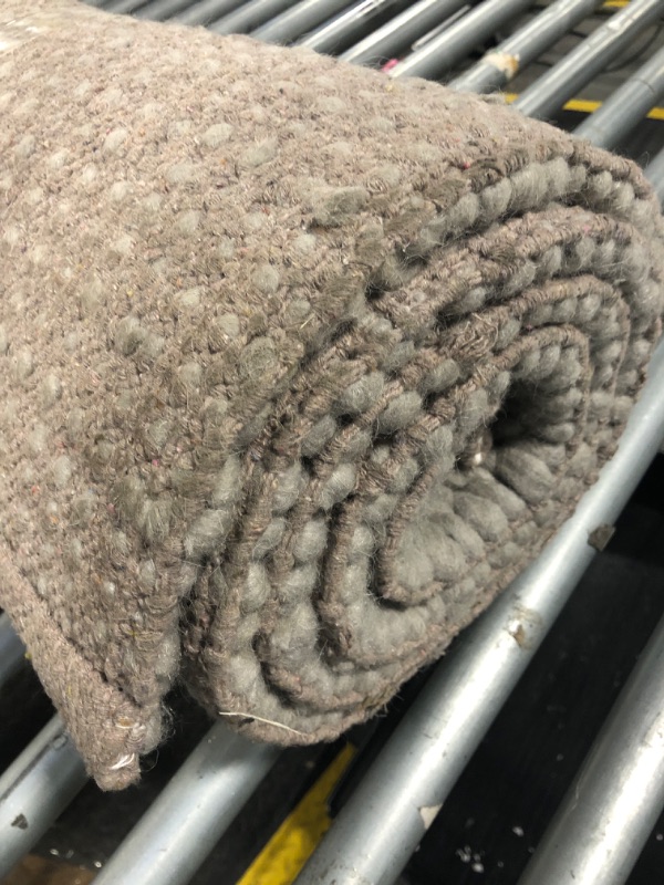 Photo 1 of **VERY USED**nuLOOM 5x8 Penelope Wool Braided Handmade Area Rug, Light Grey, Solid Rustic Farmhouse Style, For Bedroom, Living Room, Hallway, Entryway