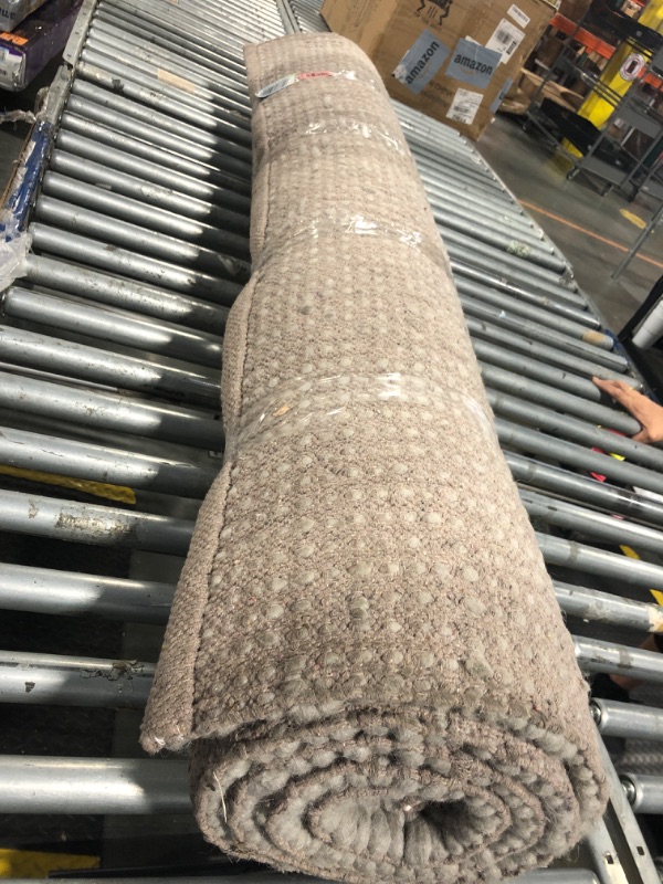 Photo 1 of **VERY USED**nuLOOM 5x8 Penelope Wool Braided Handmade Area Rug, Light Grey, Solid Rustic Farmhouse Style, For Bedroom, Living Room, Hallway, Entryway