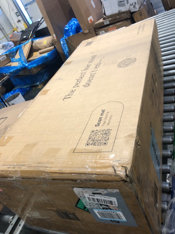 Photo 1 of [ONLY 1] Nathan James Beacon Bohemian Boucle Bar Stool, Upholstered Counter Height Chair with Solid Wood Frame and Woven Seagrass Back for Kitchen Island, Light Brown/Seagrass/Cream Boucle