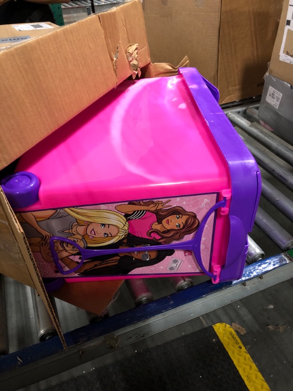 Photo 1 of **BROKEN**Barbie Store It All! Rolling Storage Bin – Extra-Large Organizer Case with Wheels & Handle for Barbie Dolls, Clothes, Accessories & Playsets – Pink Portable Travel Toy Box