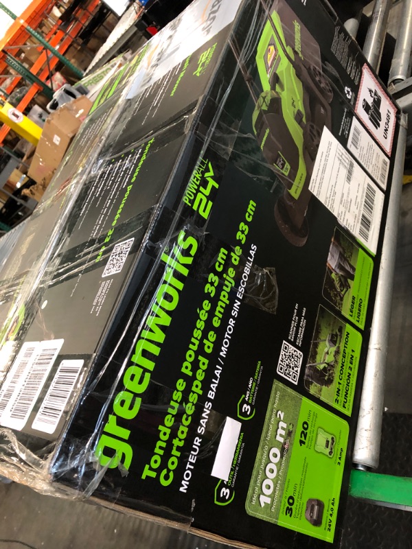 Photo 1 of ***no battery no charger***Greenworks 24V 13-Inch Brushless Push Lawn Mower, Cordless Electric Lawn Mower with 4.0Ah USB (Power Bank) Battery and Charger Included