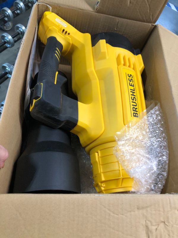 Photo 1 of ***MISSING PARTS***Nelhalt 20V Cordless Leaf Blower, Max 600 CFM/125 MPH Turbo Boost Mode Compatible with DeWALT 20V Max Battery, Brushless Motor, Ergonomic 3.6LBS for Driveway & Yard, Tool Only